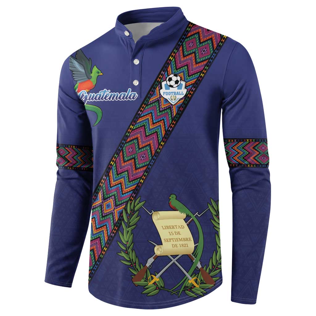 Custom Guatemala Football Button Sweatshirt Los Chapines Blue Version - Wonder Print Shop