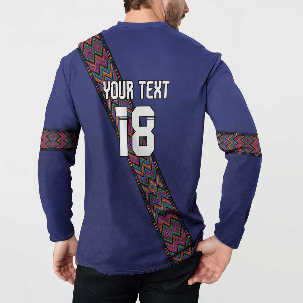 Custom Guatemala Football Button Sweatshirt Los Chapines Blue Version - Wonder Print Shop