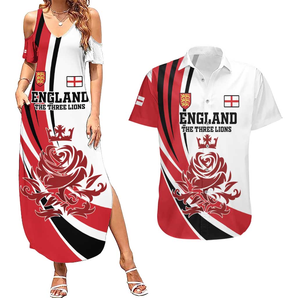 Custom England Football Couples Matching Summer Maxi Dress and Hawaiian Shirt Simple Style - Wonder Print Shop