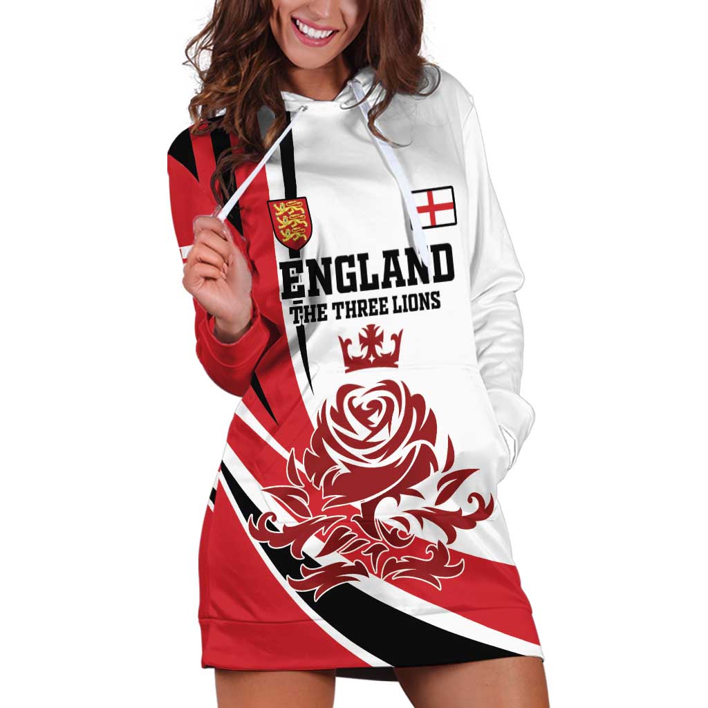 Custom England Football Hoodie Dress Simple Style - Wonder Print Shop