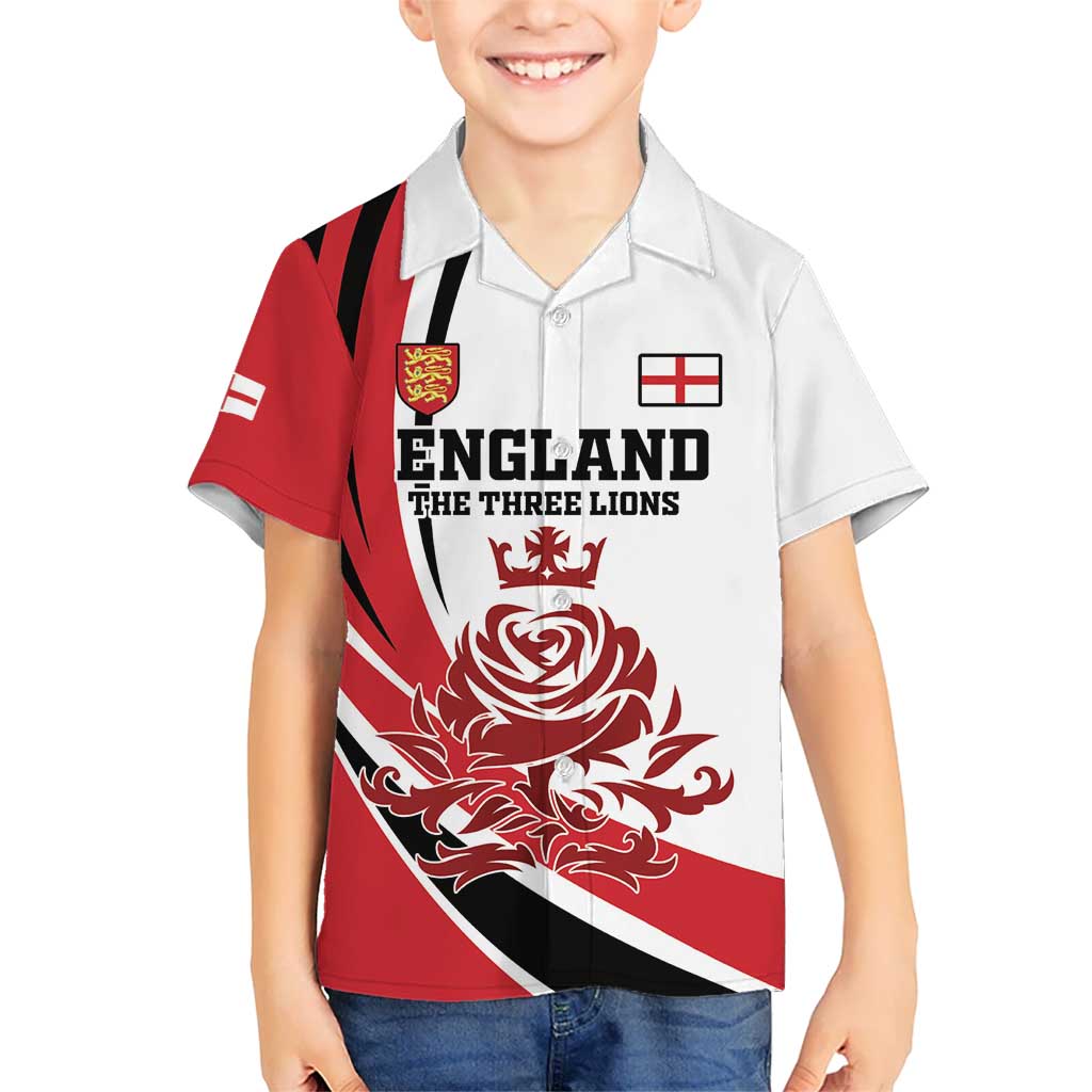 Custom England Football Kid Hawaiian Shirt Simple Style - Wonder Print Shop