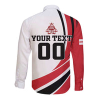 England football long-sleeve button shirt, back with YOUR TEXT and 00, red/white/black