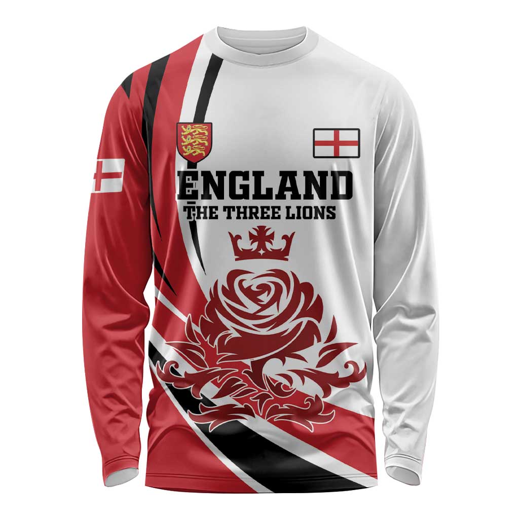 Custom England Football Long Sleeve Shirt Simple Style - Wonder Print Shop