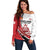 Custom England Football Off Shoulder Sweater Simple Style - Wonder Print Shop