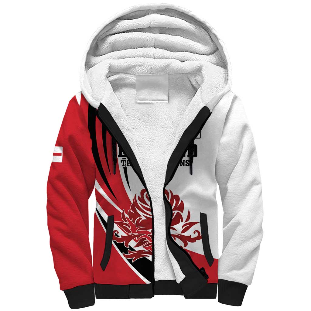 Custom England Football Sherpa Hoodie Simple Style