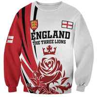 Unisex red and light gray England football sweatshirt with large front crest graphic