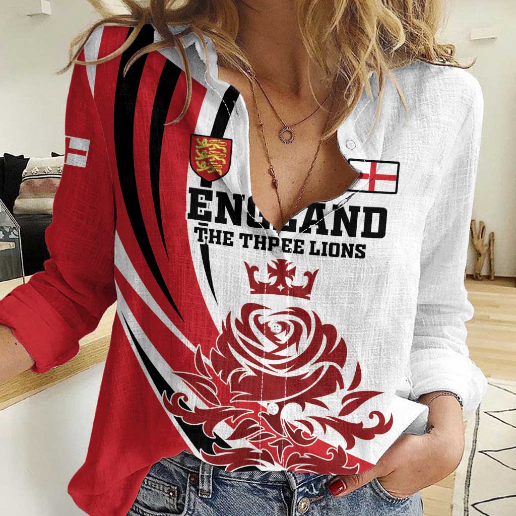 Custom England Football Women Casual Shirt Simple Style