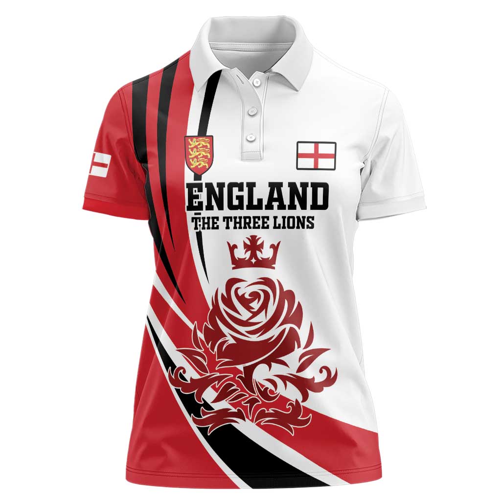 Custom England Football Women Polo Shirt Simple Style