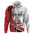 Custom England Football Zip Hoodie Simple Style