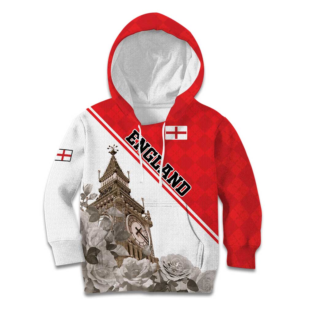 Custom England Rose Kid Hoodie With Big Ben - Wonder Print Shop