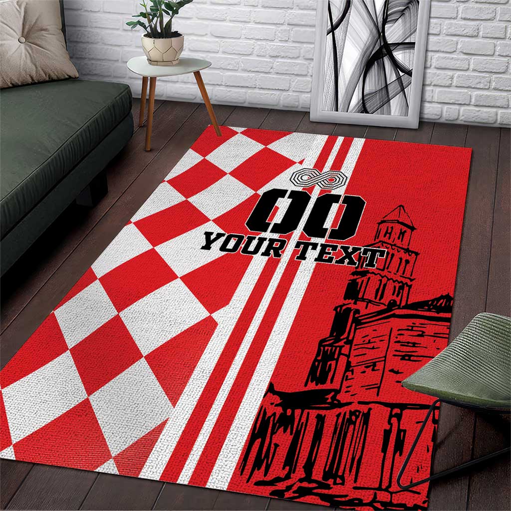 Custom Croatia Area Rug Checkerboard Hrvatska Simple Style - Wonder Print Shop