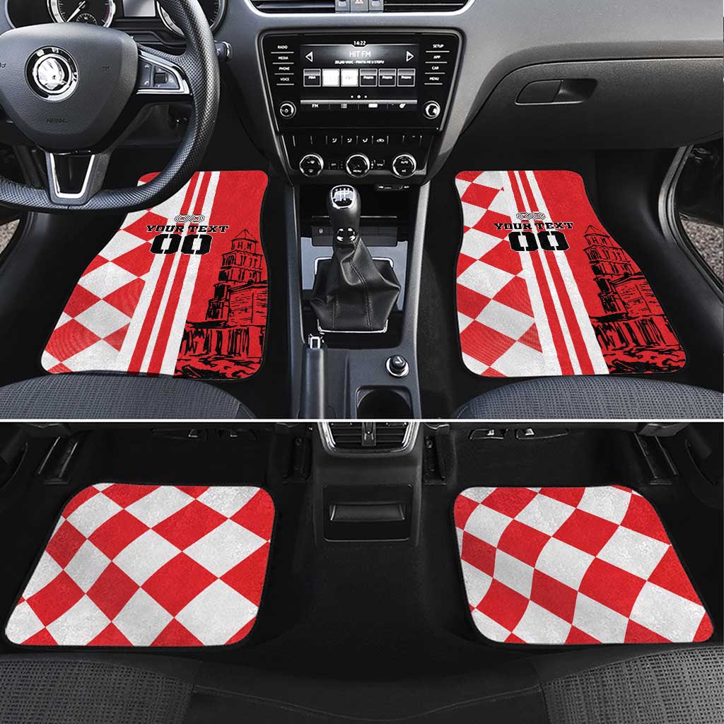 Custom Croatia Car Mats Checkerboard Hrvatska Simple Style