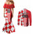 Custom Croatia Couples Matching Mermaid Dress and Long Sleeve Button Shirt Checkerboard Hrvatska Simple Style