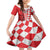 Custom Croatia Family Matching Off The Shoulder Long Sleeve Dress and Hawaiian Shirt Checkerboard Hrvatska Simple Style