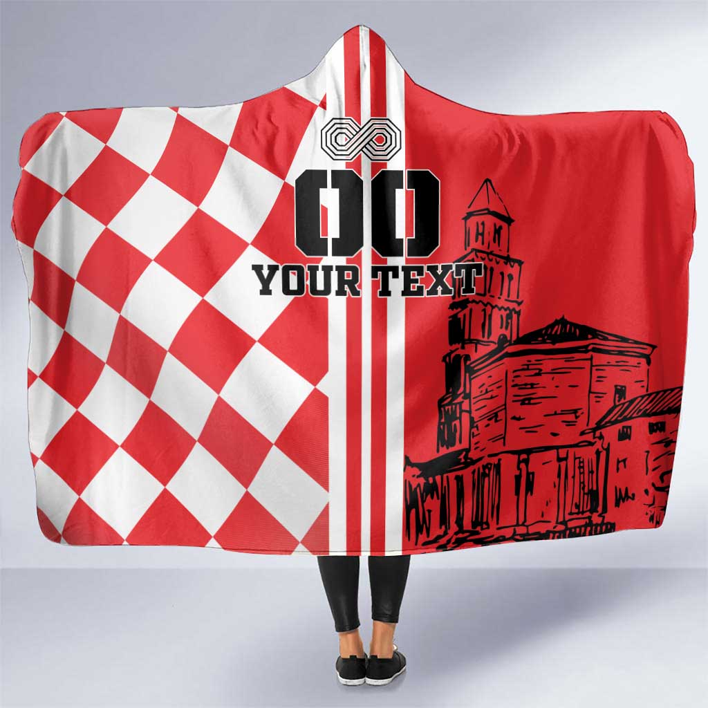 Custom Croatia Hooded Blanket Checkerboard Hrvatska Simple Style