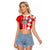 Custom Croatia Raglan Cropped T Shirt Checkerboard Hrvatska Simple Style