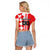 Custom Croatia Raglan Cropped T Shirt Checkerboard Hrvatska Simple Style