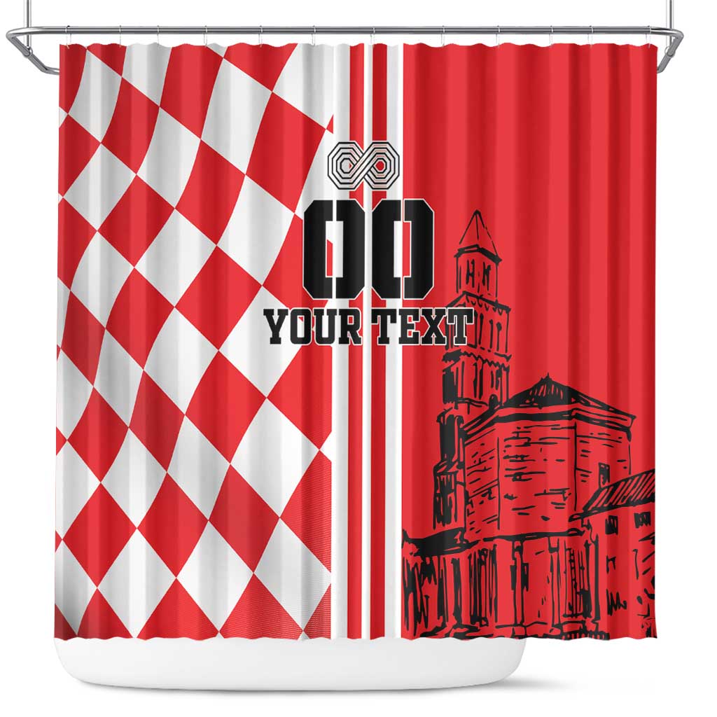 Custom Croatia Shower Curtain Checkerboard Hrvatska Simple Style