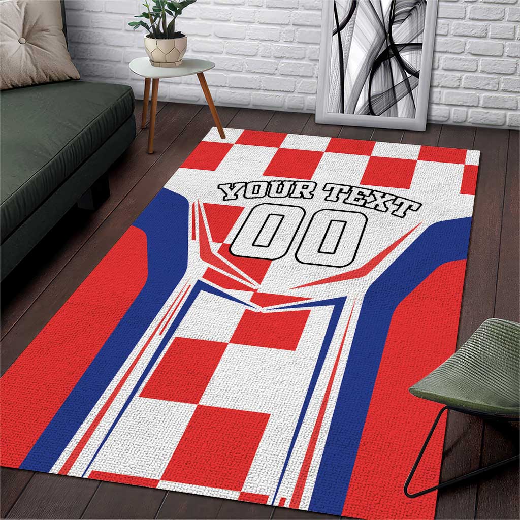 Custom Croatia Checkerboard Area Rug Simple Style