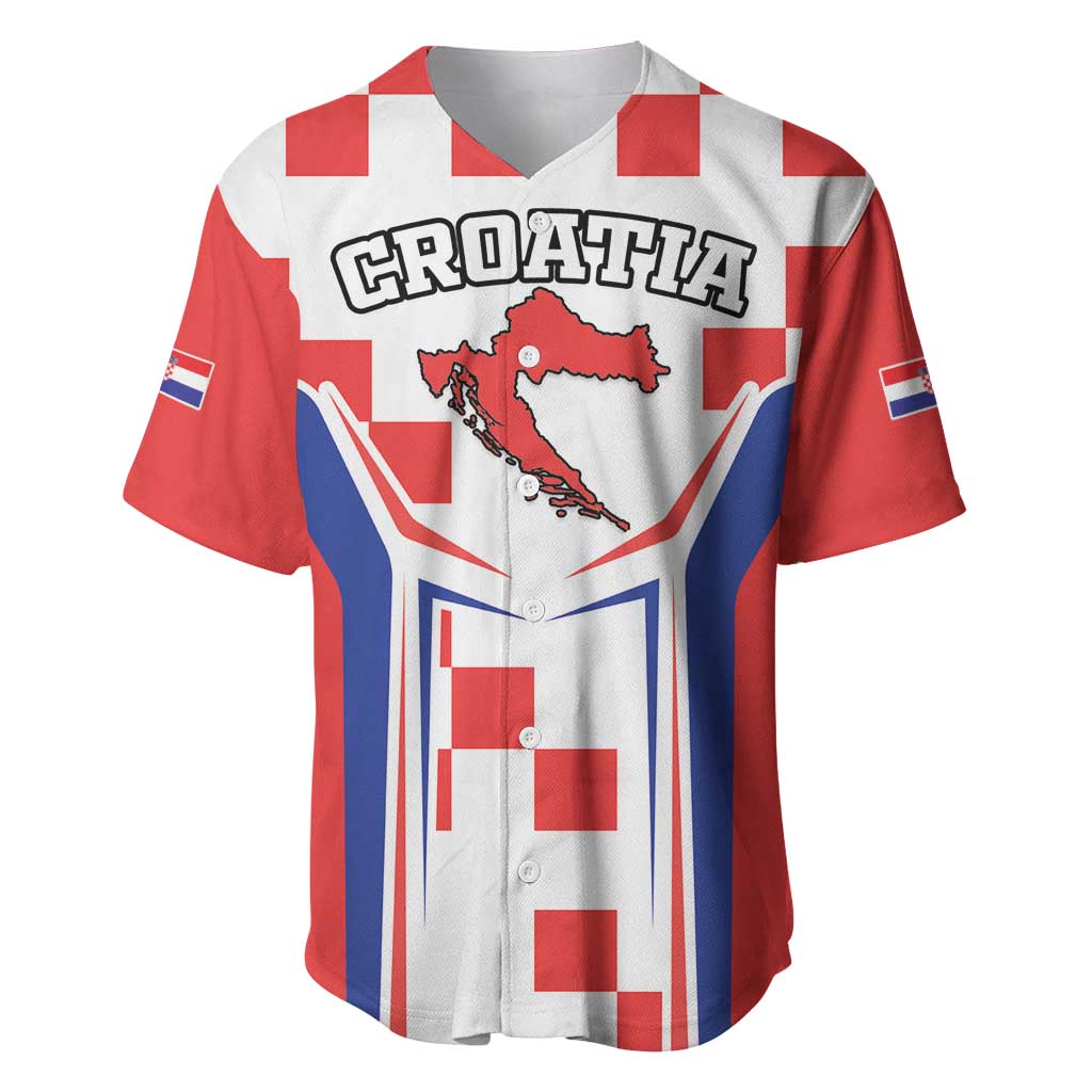 Custom Croatia Checkerboard Baseball Jersey Simple Style