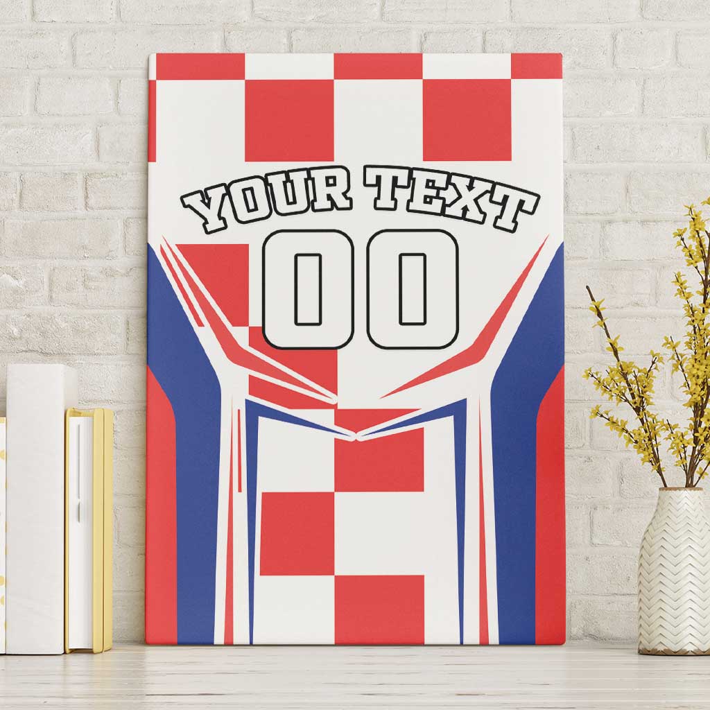 Custom Croatia Checkerboard Canvas Wall Art Simple Style - Wonder Print Shop