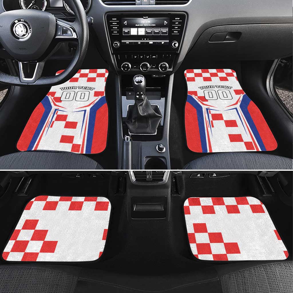 Custom Croatia Checkerboard Car Mats Simple Style - Wonder Print Shop