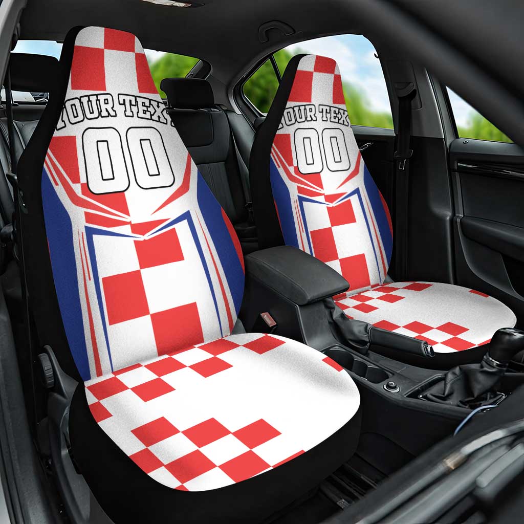 Custom Croatia Checkerboard Car Seat Cover Simple Style - Wonder Print Shop