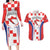 Custom Croatia Checkerboard Couples Matching Long Sleeve Bodycon Dress and Hawaiian Shirt Simple Style - Wonder Print Shop