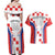 Custom Croatia Checkerboard Couples Matching Off Shoulder Maxi Dress and Hawaiian Shirt Simple Style - Wonder Print Shop