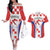 Custom Croatia Checkerboard Couples Matching Off The Shoulder Long Sleeve Dress and Hawaiian Shirt Simple Style - Wonder Print Shop