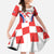 Custom Croatia Checkerboard Family Matching Long Sleeve Bodycon Dress and Hawaiian Shirt Simple Style