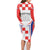 Custom Croatia Checkerboard Family Matching Long Sleeve Bodycon Dress and Hawaiian Shirt Simple Style