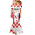 Custom Croatia Checkerboard Family Matching Mermaid Dress and Hawaiian Shirt Simple Style