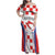 Custom Croatia Checkerboard Family Matching Off Shoulder Maxi Dress and Hawaiian Shirt Simple Style