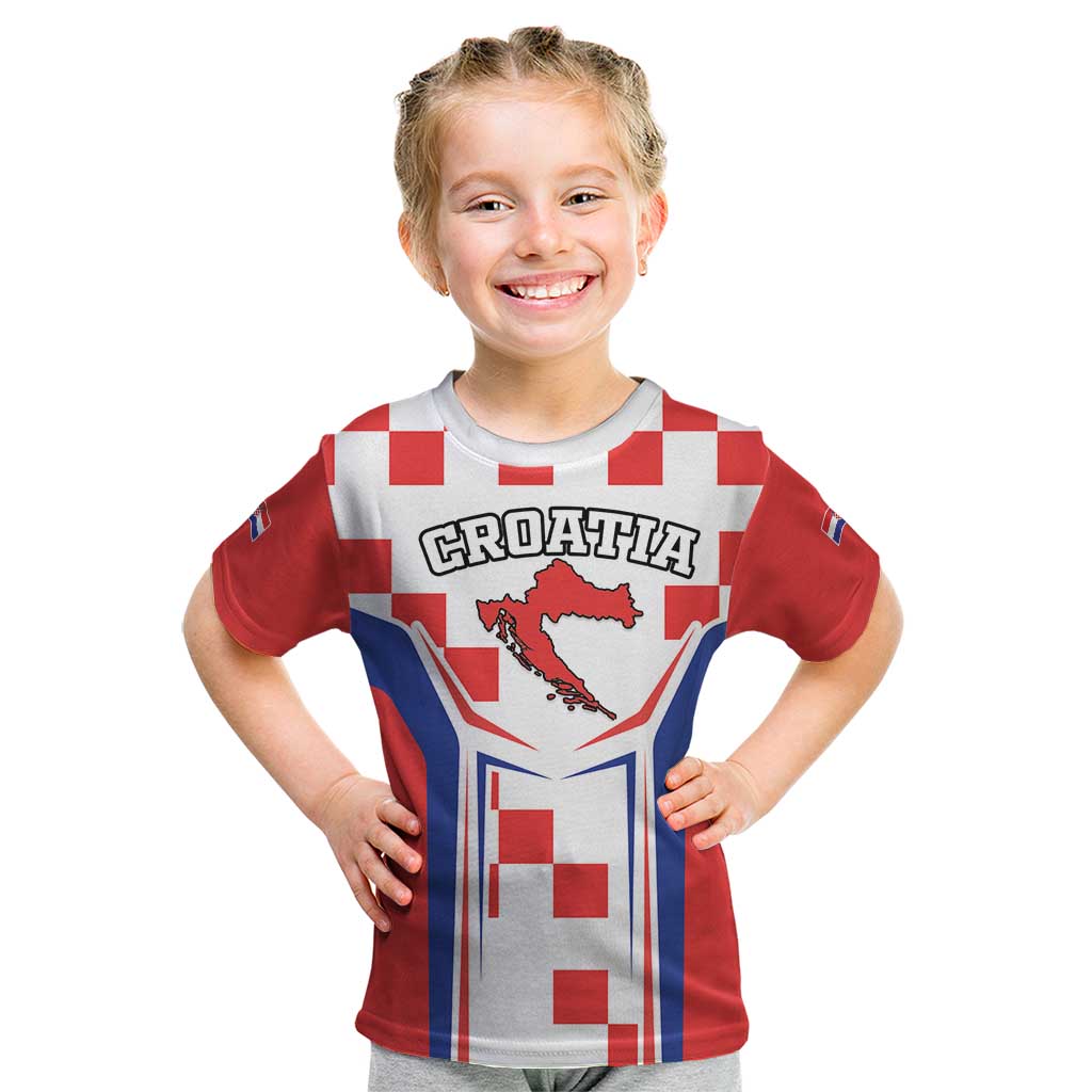 Custom Croatia Checkerboard Kid T Shirt Simple Style