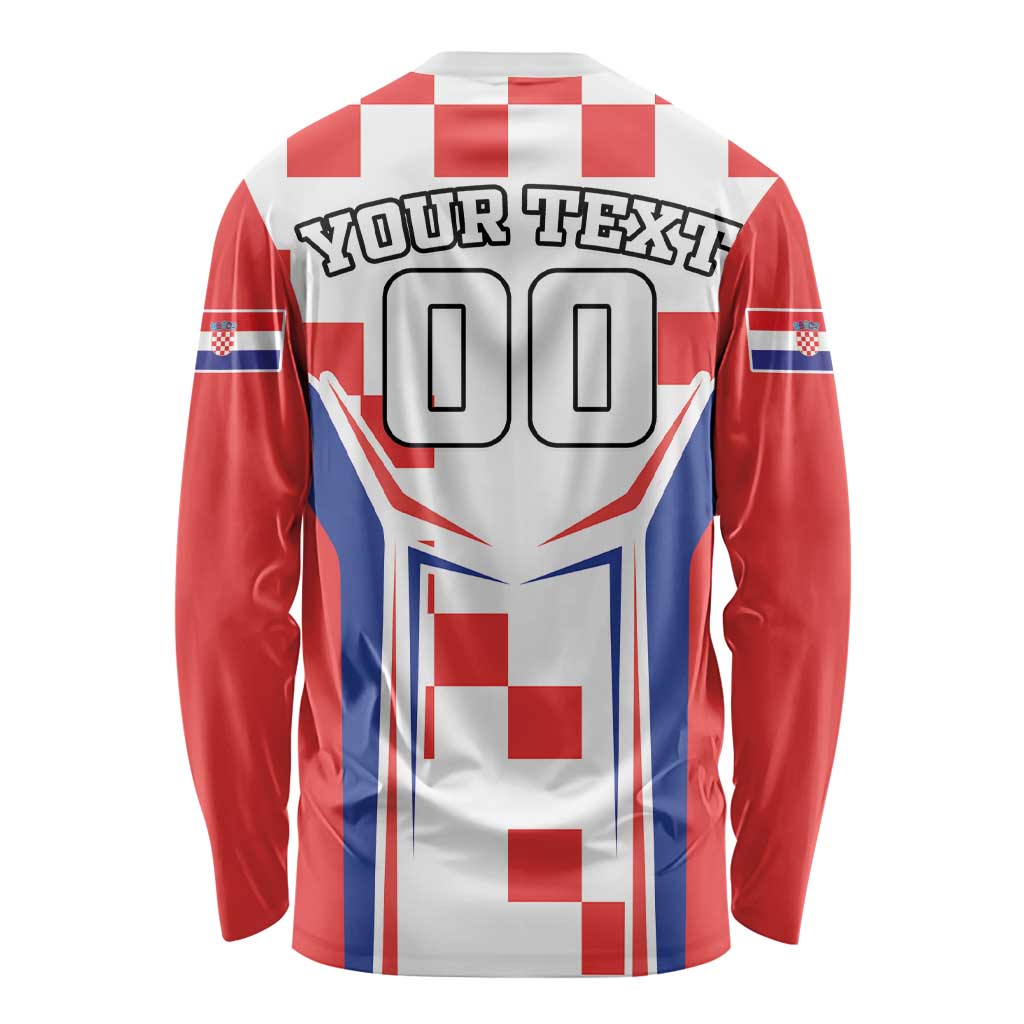 Long sleeve checkerboard shirt back with large 00 and red white blue flag design
