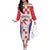 Custom Croatia Checkerboard Off The Shoulder Long Sleeve Dress Simple Style