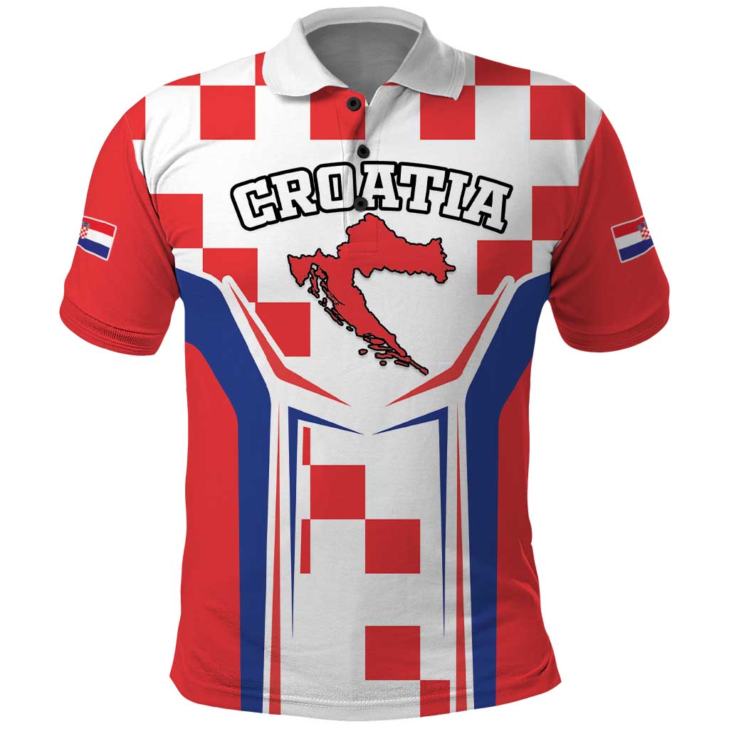 Custom Croatia Checkerboard Polo Shirt Simple Style