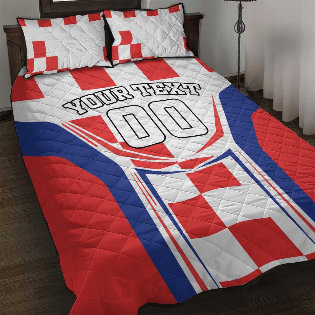 Custom Croatia Checkerboard Quilt Bed Set Simple Style