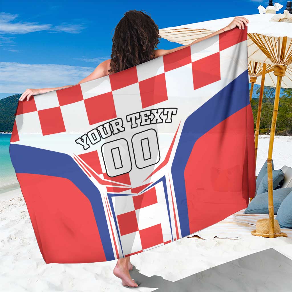 Custom Croatia Checkerboard Sarong Simple Style - Wonder Print Shop