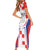 Custom Croatia Checkerboard Short Sleeve Bodycon Dress Simple Style