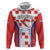 Custom Croatia Checkerboard Zip Hoodie Simple Style