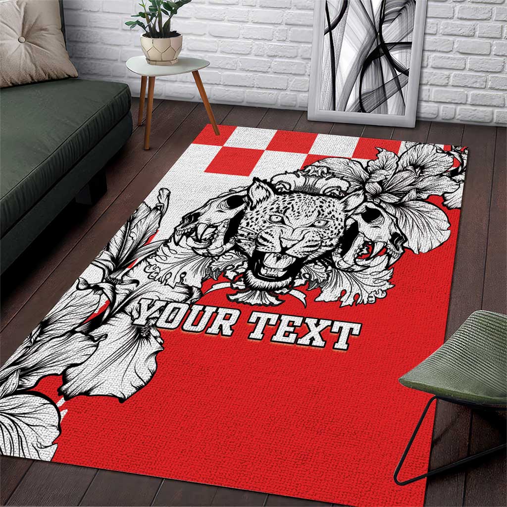 Personalized Croatia Leopard Heads Area Rug With Iris - Wonder Print Shop