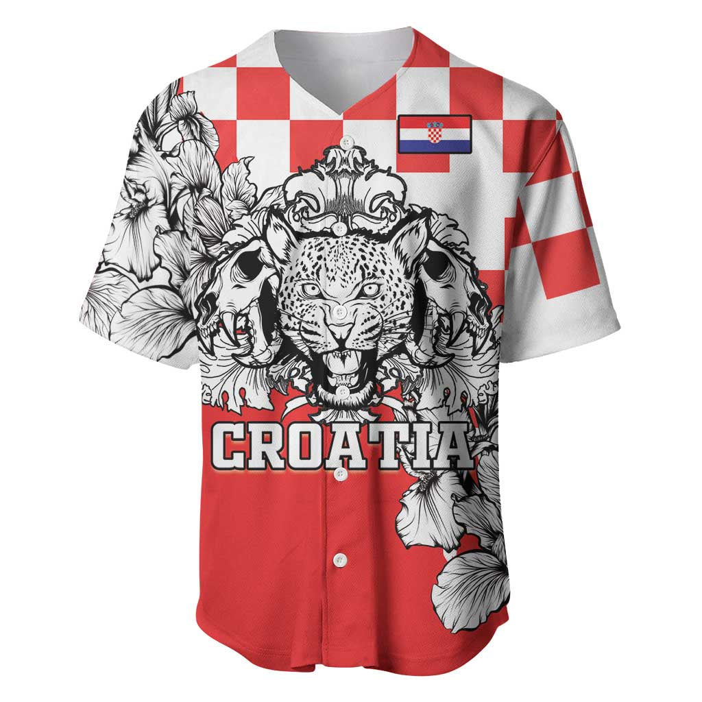 Personalized Croatia Leopard Heads Baseball Jersey With Iris