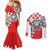 Personalized Croatia Leopard Heads Couples Matching Mermaid Dress and Long Sleeve Button Shirt With Iris