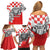 Personalized Croatia Leopard Heads Family Matching Off Shoulder Short Dress and Hawaiian Shirt With Iris