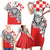 Personalized Croatia Leopard Heads Family Matching Short Sleeve Bodycon Dress and Hawaiian Shirt With Iris