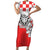 Personalized Croatia Leopard Heads Family Matching Short Sleeve Bodycon Dress and Hawaiian Shirt With Iris