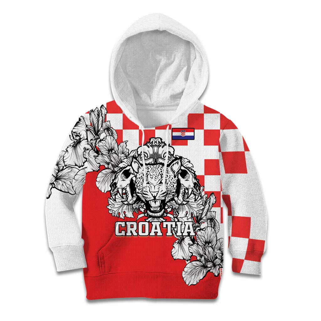 Personalized Croatia Leopard Heads Kid Hoodie With Iris - Wonder Print Shop