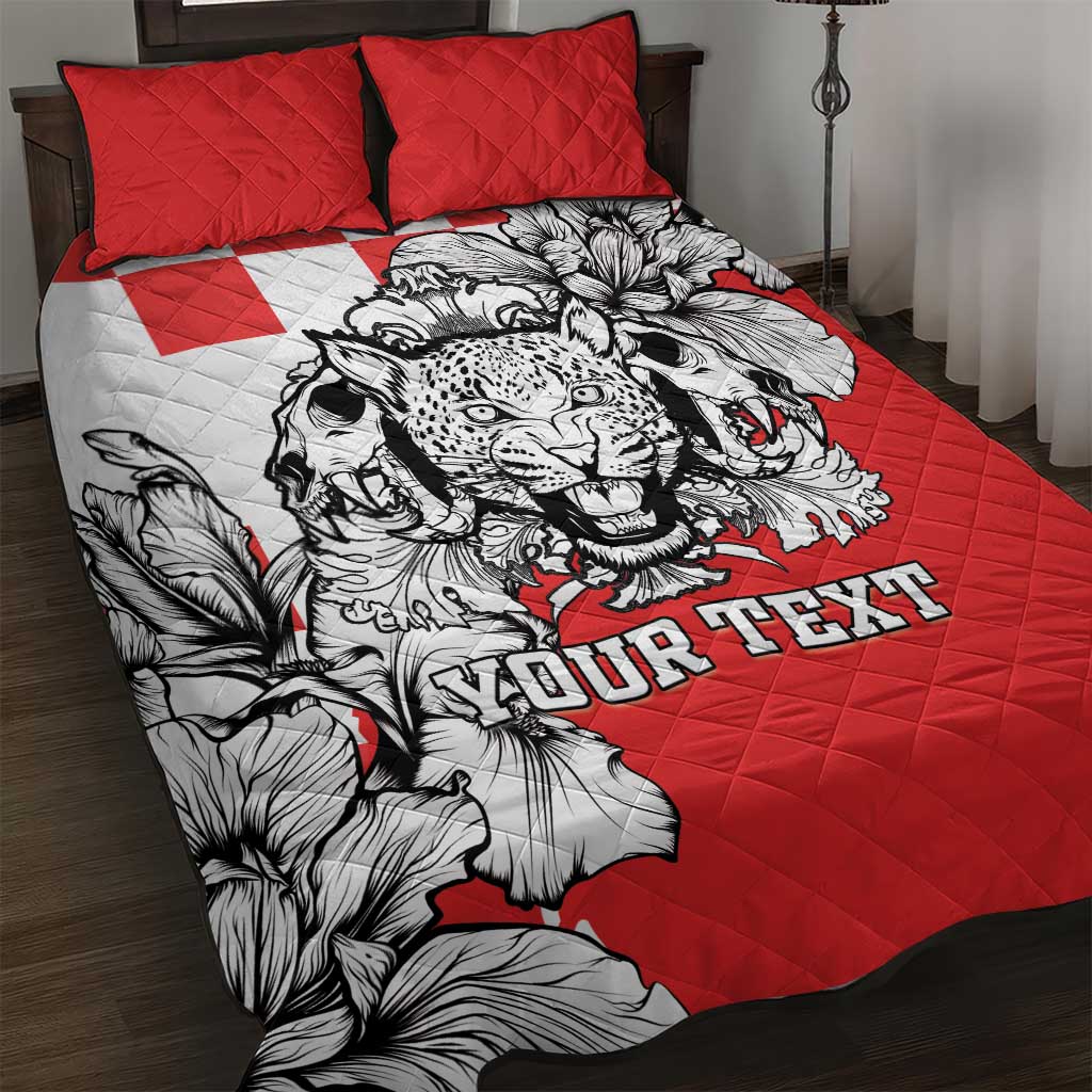 Personalized Croatia Leopard Heads Quilt Bed Set With Iris - Wonder Print Shop